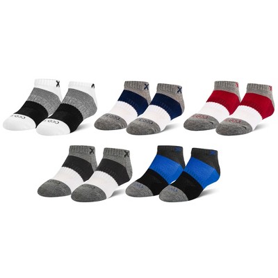 Basix, Kids Ankle Sock Low Profile Cotton Comfort Cushion Fit 5 Pack, 4-10 Years