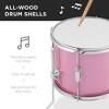 Best Choice Products 5-Piece Kids Beginner Junior Drum Set, Percussion Instrument Starter Kit w/ Stool - Pink Sparkle - 4 of 4
