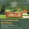 All Things Cedar 4 Foot Wide Cedar Box Planter, Outdoor Patio, Deck & Porch Raised Garden Bed for Flowers, Herbs & Vegetables, Natural - 2 of 4