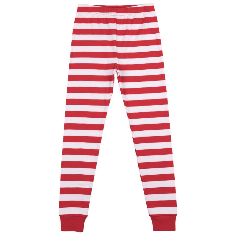 Looney Tunes Taz Naughty or Nice Youth Red and White Striped Long Sleeve Pajamas, 4 of 5