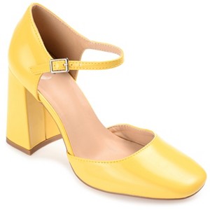 Journee Womens Hesster Mary Jane Mid Block Heel Square Toe Pumps - 1 of 4