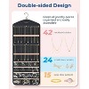 Double-Sided Hanging Jewelry Organizer with Metal Hooks, Wall/Door Mounted Holder for Earrings & Necklaces, Black - 2 of 4
