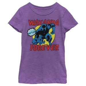 Girl's Marvel Black Panther Retro Battle T-Shirt - 1 of 4