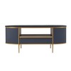 OKD 48" Modern Coffee Table with Sliding Drawer & Faux Marble Top - 2 of 4