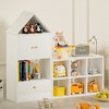 48.82"Versatile Children's Bookshelf with House-Shaped Design, Multi-Functional Storage for Books and Toys, White - image 2 of 4