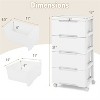 HDZNVF Rolling Storage Cabinet with Universal Wheels and 5 Drawers - 2 of 4