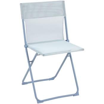 Lafuma Balcony II Colorblock Batyline Fabric Steel Frame Lightweight Foldable Portable Patio, Lawn, and Garden Bistro Chair, Ciel Sky Blue, Set of 2