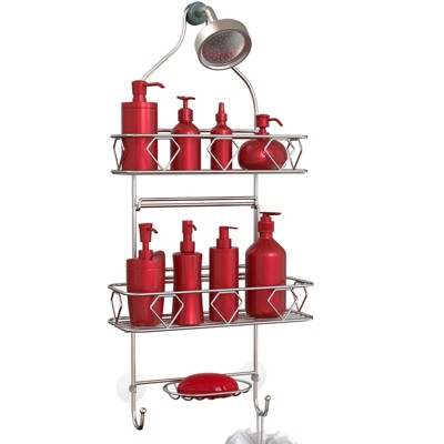 Vdomus 11 x 5 Hanging Shower Caddy Bathroom, Rack with Soap Holder - Silver - 3 Tier