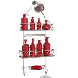 Vdomus 11" x 5" Hanging Shower Caddy Bathroom, Rack With Soap Holder - Silver - 3 Tier