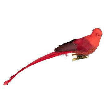 Northlight 9" Red Cardinal with Long Tail Clip-On Christmas Ornament