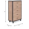 NicBex Rustic 5-Drawer Tall Bedroom Dressers,Chest of Drawers for Bedroom,Entryway,Wooden Dresser Chest - 4 of 4