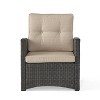 Christopher Knight Home Mawbey Outdoor Wicker 5 Piece Club Chair and Fire Pit Set with Cushions - 4 of 4