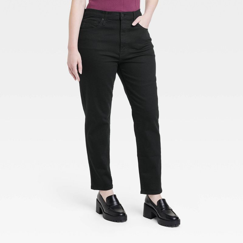 Women's High-Rise 90's Slim Straight Jeans - Universal Thread™ Black, 5 of 8