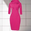 Coolmee Women's Casual Pocket Slim Pullover Maxi Hoodie Dress - 2 of 3