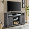 DOMETOUR TV Stand for 65 Inch TV, Entertainment Center with Storage Cabinets & Sliding Barn Door, Mid Century Modern TV Console - 3 of 4