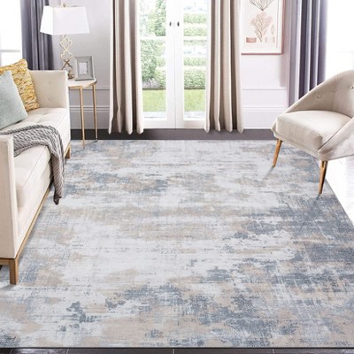 Abstract Machine Washable Area Rug Non-Slip Carpet
