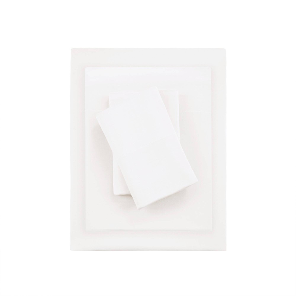 Photos - Bed Linen Beautyrest Twin Tencel Lyocell Polyester Blend Sheet Set White 