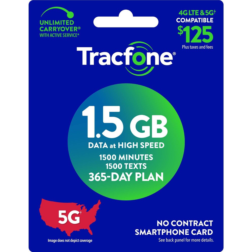 Photos - Gift Card & Voucher $125 Tracfone 1500 Minutes Card (Email Delivery)