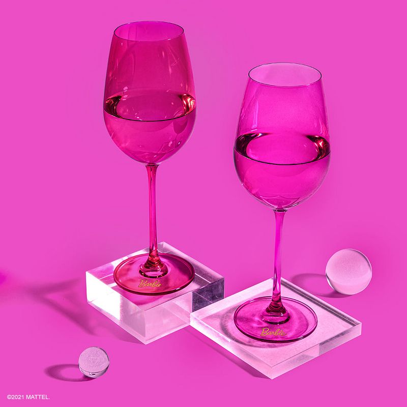 Barbie x Dragon Glassware Wine Glasses 17.5 oz Set of 2, 2 of 9