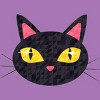 Girl's Design By Humans Retro Cat By EVA3 T-Shirt - 2 of 3