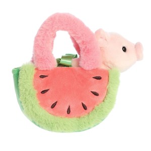Aurora Small Watermelon Piglet Fancy Pals Fashionable Stuffed Animal Pink 8" - 1 of 4