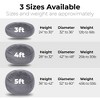 Vynxaria Minky Velvet Bean Bag ChairGrey-5ft Plush Floor Chair - 4 of 4