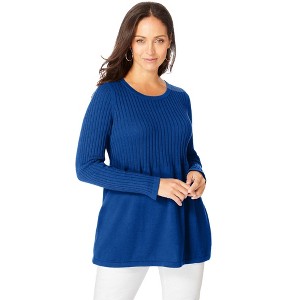 Jessica London Ribbed Baby Doll Tunic Sweater - 1 of 4