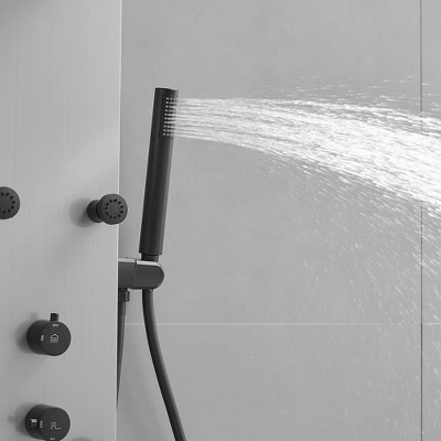 Black Nickel Multi-Function Rainfall Shower Panel System with Body Jets