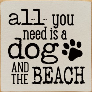 Slickblue Dog and Beach Wood Sign, Knotty Pine Material, Wall or Shelf Decor, Rustic Style, 7x7 Inches, Multiple Colors - 1 of 3