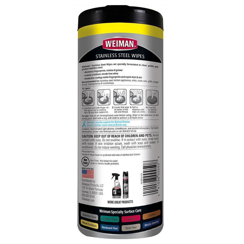 Weiman Stainless Steel Wipes - 30ct, 3 of 11