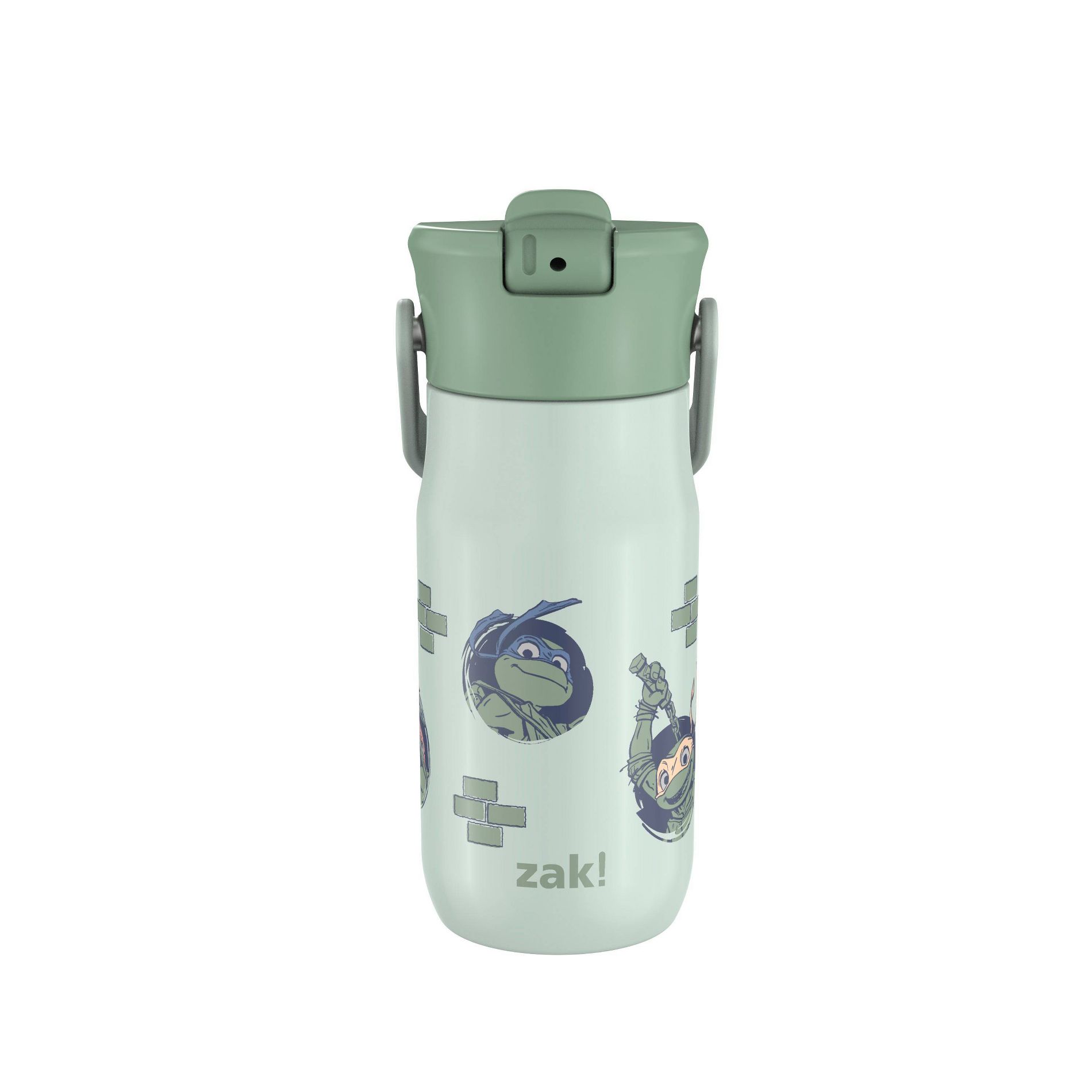 Zak Designs 14oz TMNT Stainless Steel Vacuum Harmony Straw Water Bottle