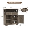 Storage Cabinet with Charging Station, Small Coffee Bar, Microwave Stand Buffet Sideboard Rack - 2 of 4