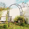Outsunny 7.3ft Steel Garden Arch Trellis, Garden Arbor Trellis for Climbing Plants Roses Vines, Flower Arch Wedding Arch Stand for Lawn, Black - 2 of 4