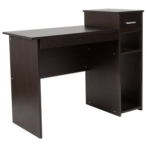 Highland Computer Desk with Shelf Brown - Riverstone Furniture