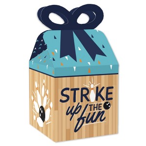 Big Dot of Happiness Strike Up the Fun - Bowling - Square Favor Gift Boxes - Birthday Party or Baby Shower Bow Boxes - Set of 12 - 1 of 4