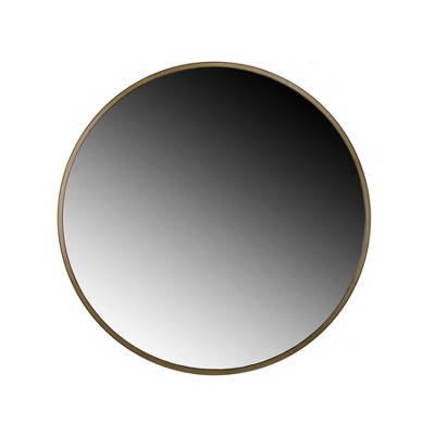 Adelina Gold Circular Wall Mirror - Brewster: Sleek 30-inch Metallic Accent, No Assembly Required