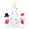 Tangkula 6Ft Christmas Inflatable Tree with Snowman Outdoor Inflatable Xmas White Tree Decorations with Built-in Bright Lights - 2 of 4