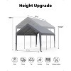 Windproof Carport Top Replacement Cover Heavy-Duty Garage Top Tent Shelter Tarp Waterproof & UV Protected (Top Cover ONLY, Frame Not Included) - 3 of 4