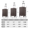 20"/24"/28" 3 pcs/set in ABS Spinner Wheel Luggage, Carry on Suitcase, Durable & Waterproof, Matching Color, TSA Combination Lock - 2 of 4