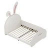 Cute Twin Size Upholstered Princess Bed,Platform Bed with Rabbit-Shape Headboard and Footboard,for Kids Toddlers Boys Girls Bedroom Use - 2 of 4