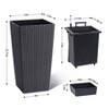 22.5 Inch Outdoor and Indoor Tall Planter Set of 2 Large Rattan Flower Pot with 2 Trays - 2 of 4