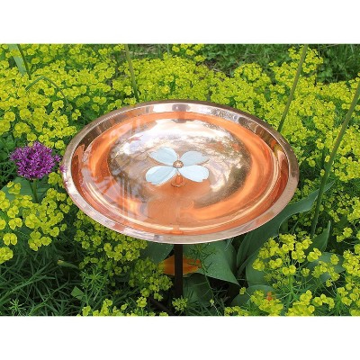 Dogwood Copper Birdbath with Metal Stake