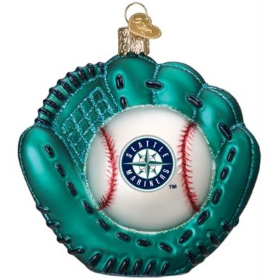 Old World Christmas Blown Glass Ornament for Christmas Tree, Seattle Mariners Baseball Mitt