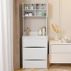 Dressing Table with Flip Top LED Illuminated Mirror, Vanity Table with Internal Storage Area and Removable Stool - The Pop Home - 2 of 4