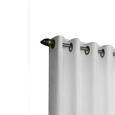 Ivory Sheer Polyester Grommet Panel with Lace Detail
