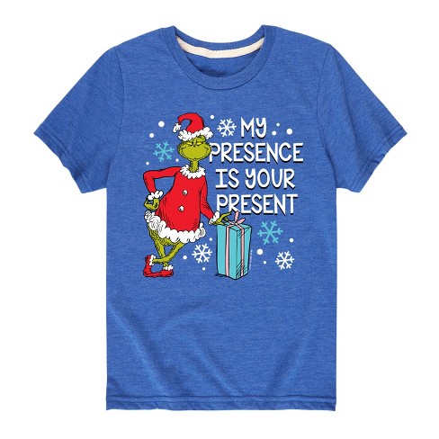 Boys' - Dr. Seuss - The Grinch My Presence Is Your Present Short Sleeve Graphic T-Shirt - image 1 of 4