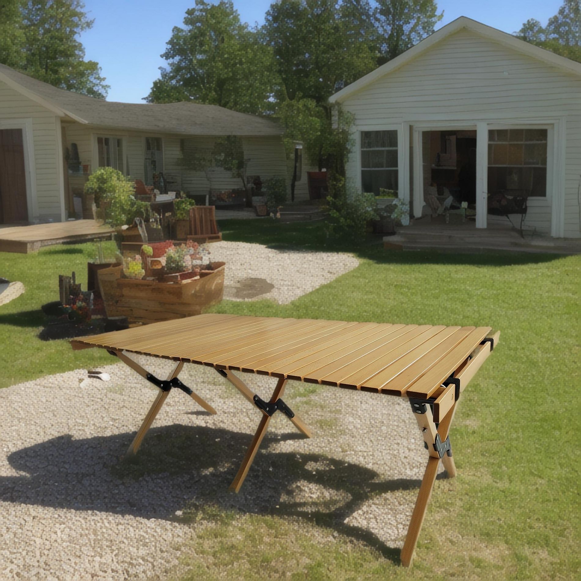 Mlmh & Kngwa 47.4"W Foldable Portable Patio Dining Table