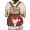 Slickblue Cute Fox Fabric Art Backpack, Machine Washable, Outdoor Daypack, Soft Carry, Canvas, 15x14x7in - 3 of 4