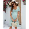 Whizmax Maternity Dress Women's Maternity Dresses A Line Sweetheart Neck Ruffle Flowy Mini Boho Maternity Dress for Wedding Guest - 2 of 4