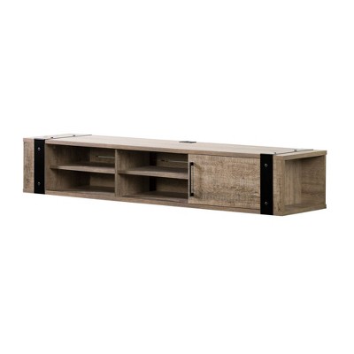 Munich Wall Mounted Console TV Stand for TVs up to 75" Weathered Oak - South Shore